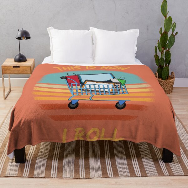 Item preview, This Is How I Roll Shopping Cart Pun Grunge Retro Sunset In Red designed and sold by LuckyKermit.