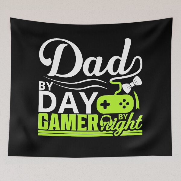Item preview, Dad by Day, Gamer by Night. Green fluor designed and sold by SpringPetals.