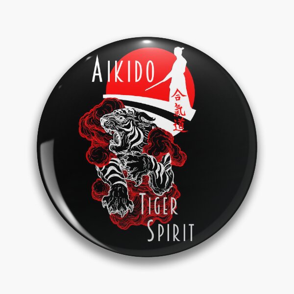 Item preview, Aikido Tiger Samurai Ueshiba Spirit Martial Arts Budo Design designed and sold by Zanshin-Art.