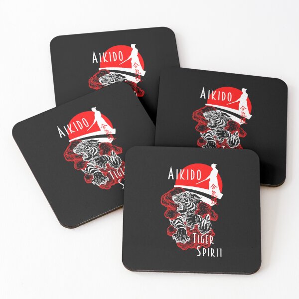 Item preview, Aikido Tiger Samurai Ueshiba Spirit Martial Arts Budo Design designed and sold by Zanshin-Art.