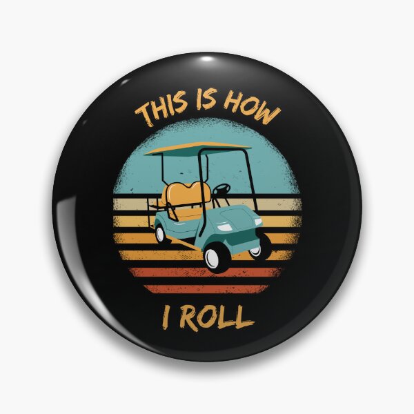 Item preview, This Is How I Roll Golf Cart Pun Grunge Retro Sunset In Black designed and sold by LuckyKermit.