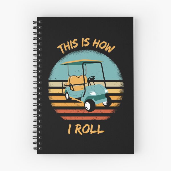 Item preview, This Is How I Roll Golf Cart Pun Grunge Retro Sunset In Black designed and sold by LuckyKermit.