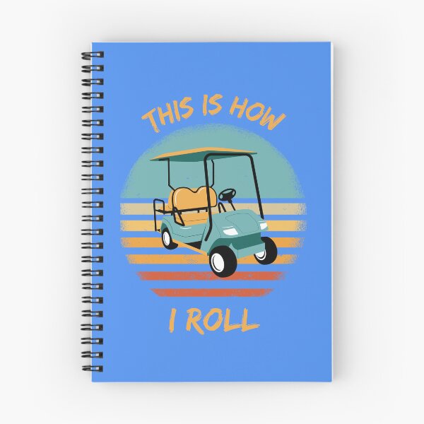 Item preview, This Is How I Roll Golf Cart Pun Grunge Retro Sunset In Blue designed and sold by LuckyKermit.