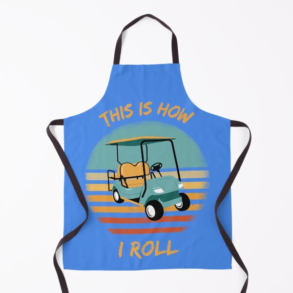 Item preview, This Is How I Roll Golf Cart Pun Grunge Retro Sunset In Blue designed and sold by LuckyKermit.