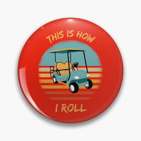 Item preview, This Is How I Roll Golf Cart Pun Grunge Retro Sunset In Red designed and sold by LuckyKermit.