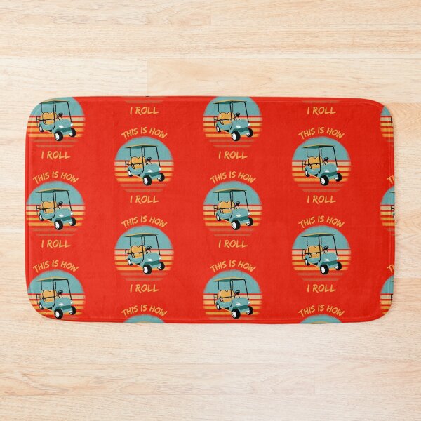 Item preview, This Is How I Roll Golf Cart Pun Grunge Retro Sunset In Red designed and sold by LuckyKermit.