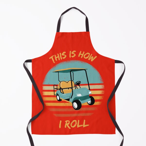 Item preview, This Is How I Roll Golf Cart Pun Grunge Retro Sunset In Red designed and sold by LuckyKermit.