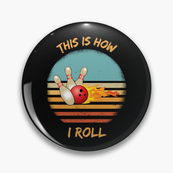 Item preview, This Is How I Roll Bowling Pun Grunge Retro Sunset In Black designed and sold by LuckyKermit.