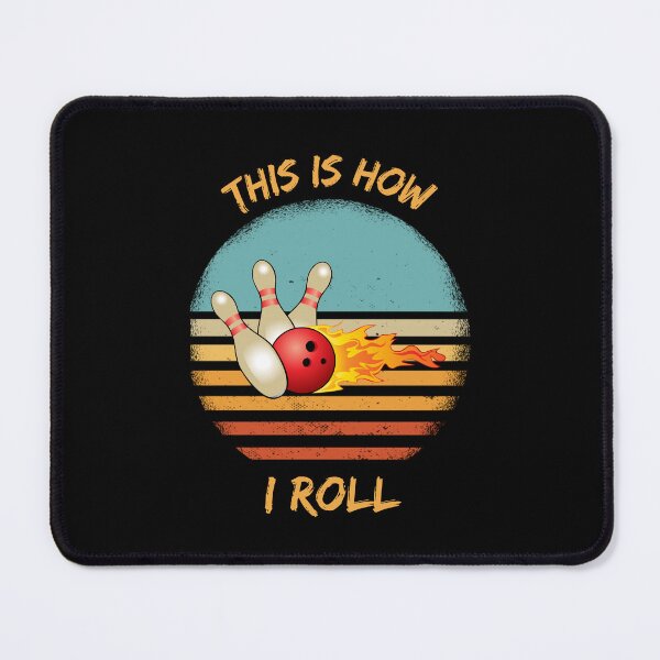 Item preview, This Is How I Roll Bowling Pun Grunge Retro Sunset In Black designed and sold by LuckyKermit.