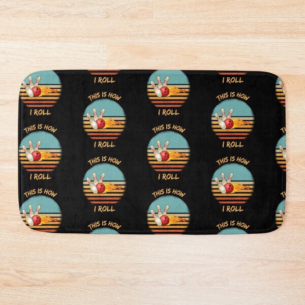 Item preview, This Is How I Roll Bowling Pun Grunge Retro Sunset In Black designed and sold by LuckyKermit.