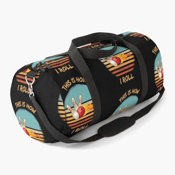 Item preview, This Is How I Roll Bowling Pun Grunge Retro Sunset In Black designed and sold by LuckyKermit.