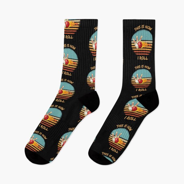 Item preview, This Is How I Roll Bowling Pun Grunge Retro Sunset In Black designed and sold by LuckyKermit.