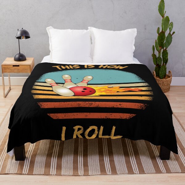 Item preview, This Is How I Roll Bowling Pun Grunge Retro Sunset In Black designed and sold by LuckyKermit.