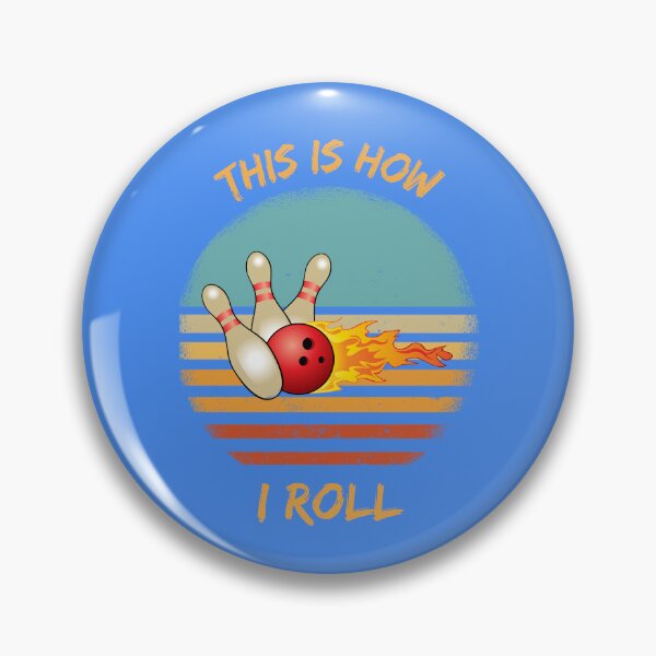 Item preview, This Is How I Roll Bowling Pun Grunge Retro Sunset In Blue designed and sold by LuckyKermit.