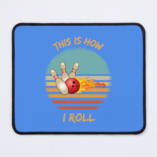 Item preview, This Is How I Roll Bowling Pun Grunge Retro Sunset In Blue designed and sold by LuckyKermit.