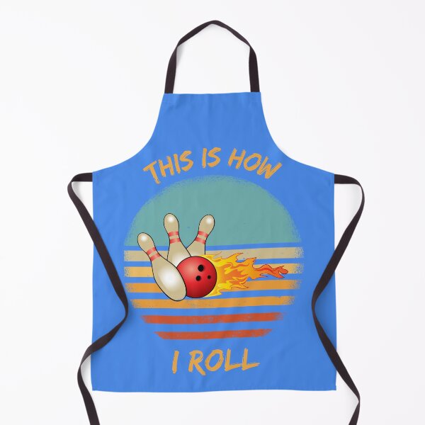 Item preview, This Is How I Roll Bowling Pun Grunge Retro Sunset In Blue designed and sold by LuckyKermit.
