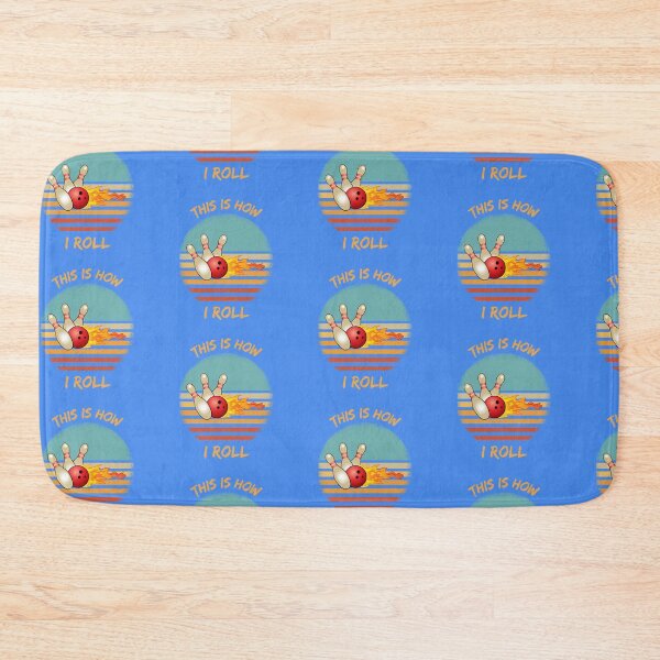 Item preview, This Is How I Roll Bowling Pun Grunge Retro Sunset In Blue designed and sold by LuckyKermit.