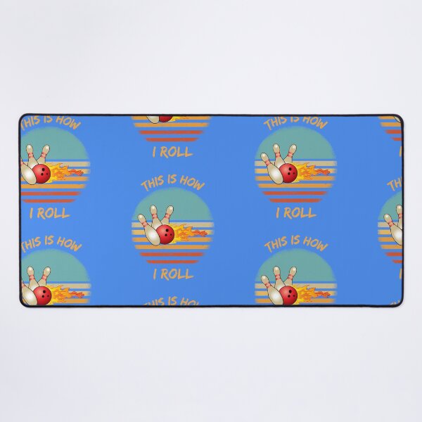 Item preview, This Is How I Roll Bowling Pun Grunge Retro Sunset In Blue designed and sold by LuckyKermit.