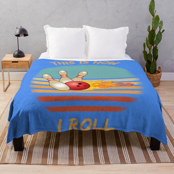 Item preview, This Is How I Roll Bowling Pun Grunge Retro Sunset In Blue designed and sold by LuckyKermit.