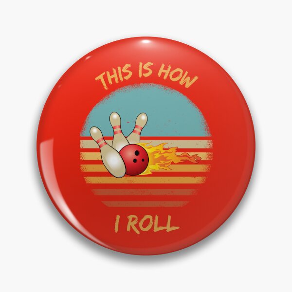 Item preview, This Is How I Roll Bowling Pun Grunge Retro Sunset In Red designed and sold by LuckyKermit.