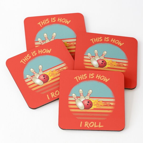 Item preview, This Is How I Roll Bowling Pun Grunge Retro Sunset In Red designed and sold by LuckyKermit.
