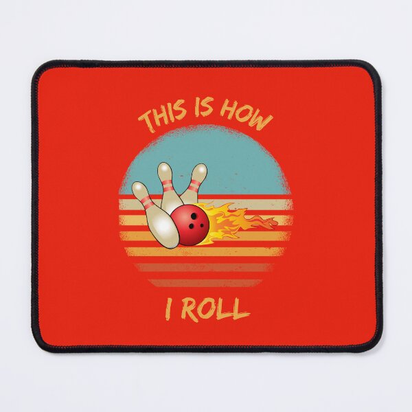 Item preview, This Is How I Roll Bowling Pun Grunge Retro Sunset In Red designed and sold by LuckyKermit.