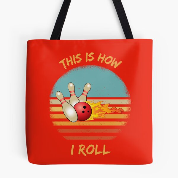 Item preview, This Is How I Roll Bowling Pun Grunge Retro Sunset In Red designed and sold by LuckyKermit.