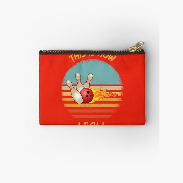 Item preview, This Is How I Roll Bowling Pun Grunge Retro Sunset In Red designed and sold by LuckyKermit.