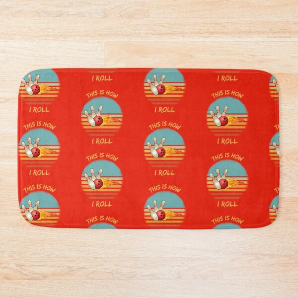 Item preview, This Is How I Roll Bowling Pun Grunge Retro Sunset In Red designed and sold by LuckyKermit.