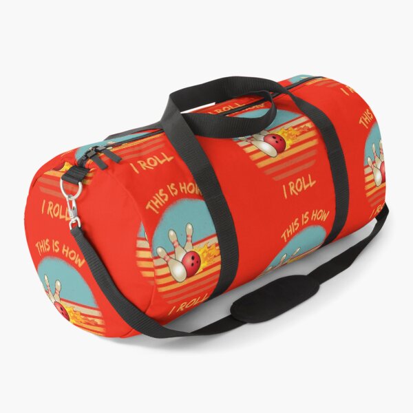 Item preview, This Is How I Roll Bowling Pun Grunge Retro Sunset In Red designed and sold by LuckyKermit.