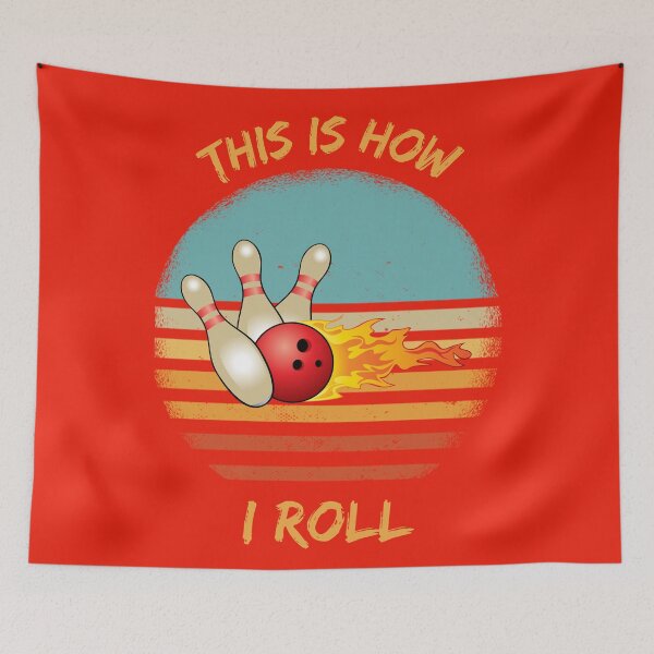 Item preview, This Is How I Roll Bowling Pun Grunge Retro Sunset In Red designed and sold by LuckyKermit.