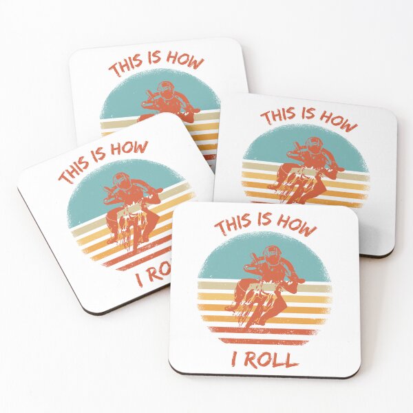 Item preview, This Is How I Roll Motorcycle Pun Grunge Retro Sunset designed and sold by LuckyKermit.