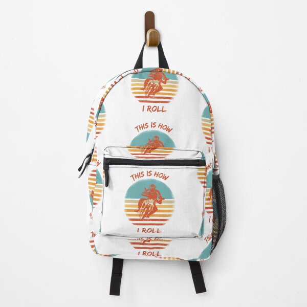 Item preview, This Is How I Roll Motorcycle Pun Grunge Retro Sunset designed and sold by LuckyKermit.