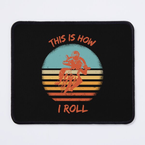 Item preview, This Is How I Roll Motorcycle Pun Grunge Retro Sunset In Black designed and sold by LuckyKermit.