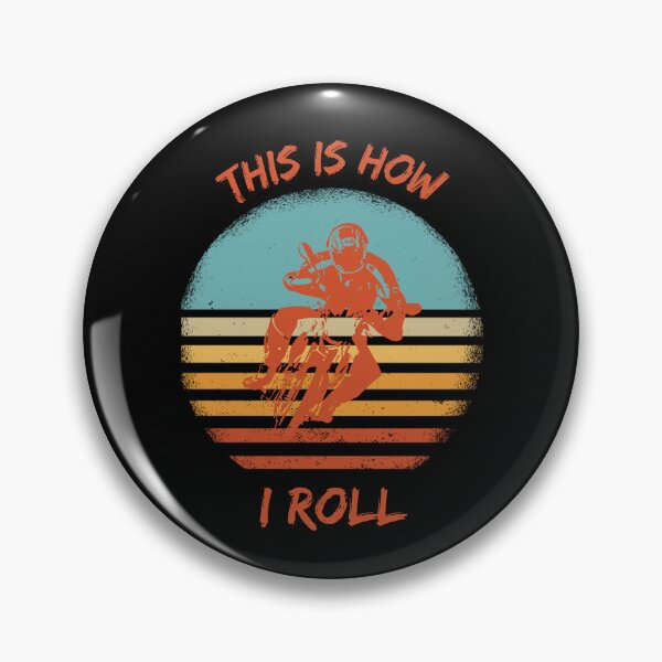 Item preview, This Is How I Roll Motorcycle Pun Grunge Retro Sunset In Black designed and sold by LuckyKermit.
