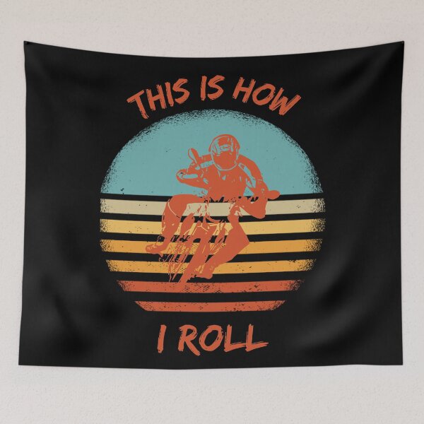 Item preview, This Is How I Roll Motorcycle Pun Grunge Retro Sunset In Black designed and sold by LuckyKermit.