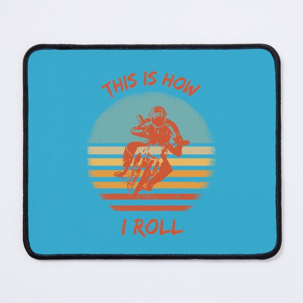 Item preview, This Is How I Roll Motorcycle Pun Grunge Retro Sunset In Blue designed and sold by LuckyKermit.