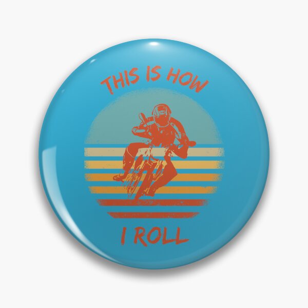 Item preview, This Is How I Roll Motorcycle Pun Grunge Retro Sunset In Blue designed and sold by LuckyKermit.