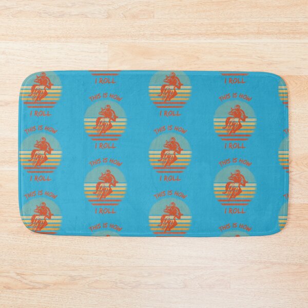 Item preview, This Is How I Roll Motorcycle Pun Grunge Retro Sunset In Blue designed and sold by LuckyKermit.