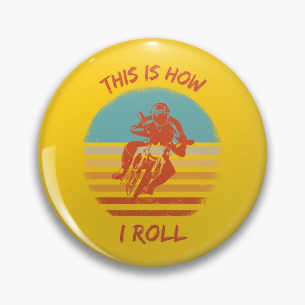 Item preview, This Is How I Roll Motorcycle Pun Grunge Retro Sunset In Yellow designed and sold by LuckyKermit.