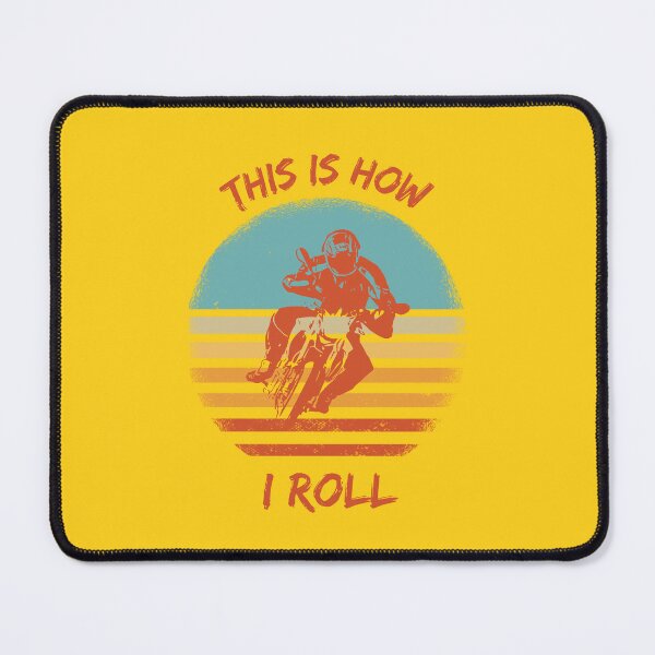 Item preview, This Is How I Roll Motorcycle Pun Grunge Retro Sunset In Yellow designed and sold by LuckyKermit.