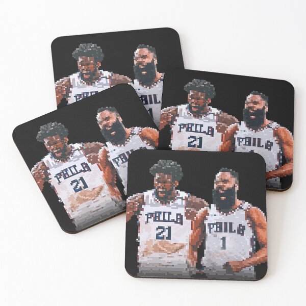 Item preview, Joel Embiid and James Harden of the Philadelphia 76ers Pixel Art designed and sold by Quadghouls.