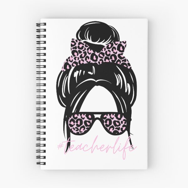 Item preview, #teacherlife Messy Bun and Pink Leopard Print designed and sold by Not A Typical  Teacher.