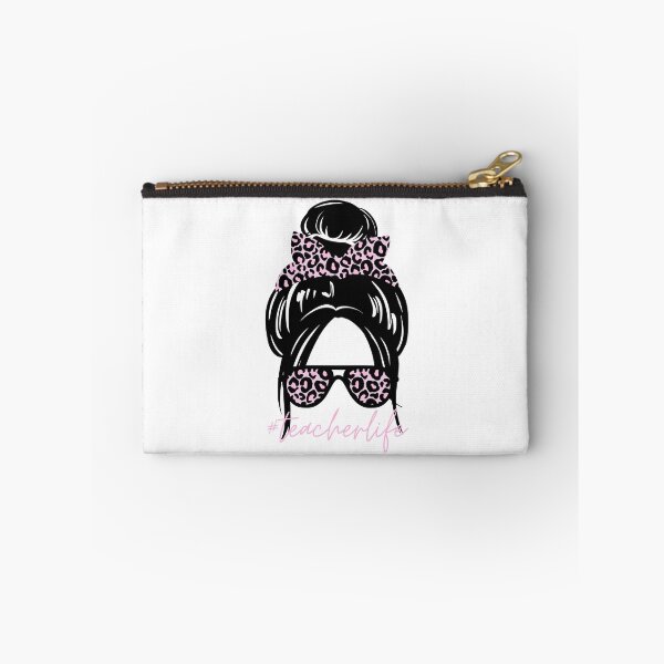 Item preview, #teacherlife Messy Bun and Pink Leopard Print designed and sold by Not A Typical  Teacher.