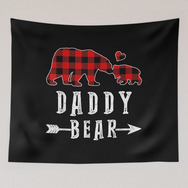 Item preview, Red Plaid Daddy Bear One Cub Matching Buffalo Pajama Xmas  designed and sold by 77tara.