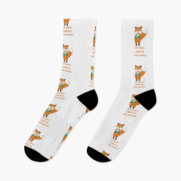 Item preview, I'm Silently Correcting Your Grammar Fox Drinking Tea designed and sold by LuckyKermit.