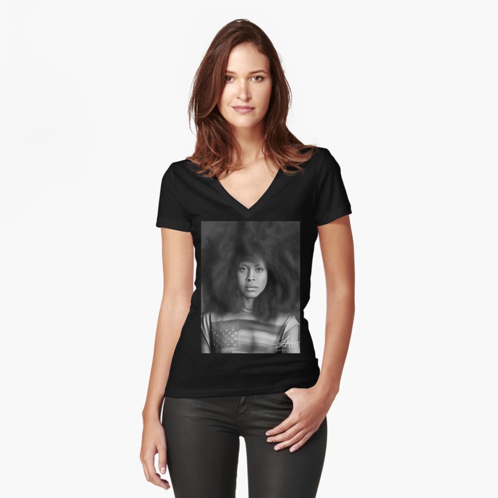 Item preview, Fitted V-Neck T-Shirt designed and sold by wayneflint.