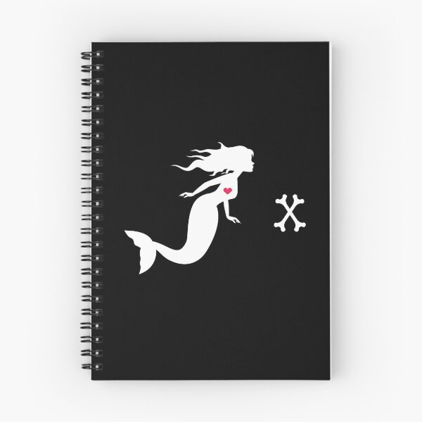 Item preview, Mermaid pirate flag with heart and bones designed and sold by Lapicorn.