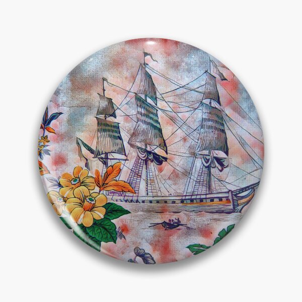 Item preview, Antique tapestry with boat and flower motif designed and sold by MarieClaude1954.