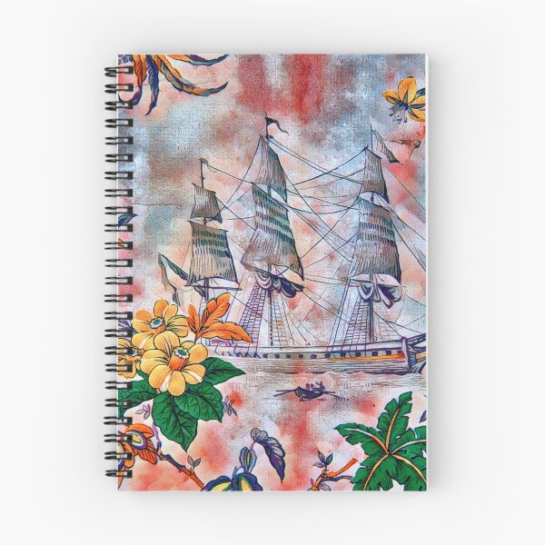 Item preview, Antique tapestry with boat and flower motif designed and sold by MarieClaude1954.